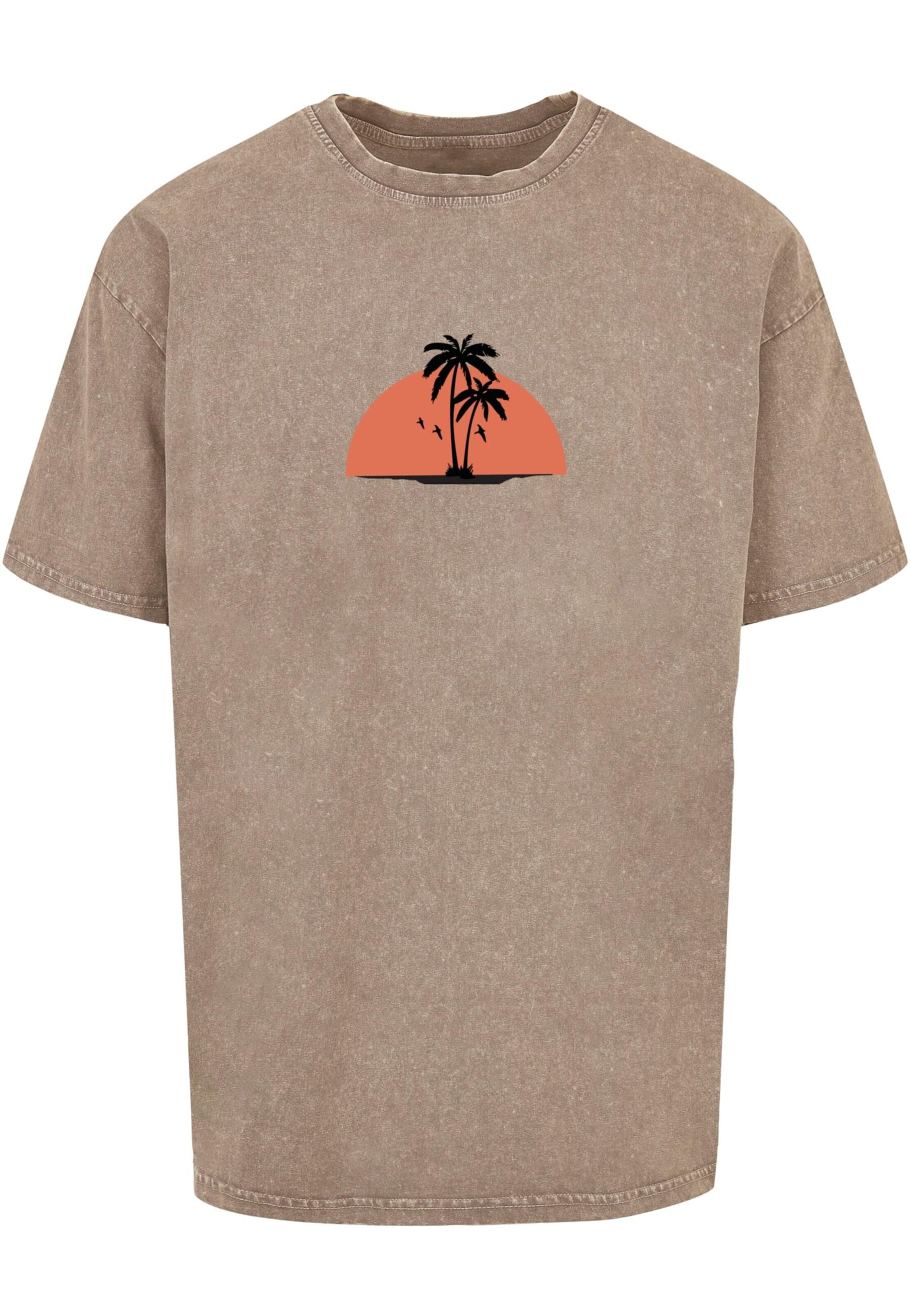 Merchcode Shirt 'Summer - Beach' in Brown: front