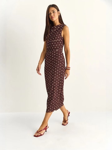 Bianco Lucci Midi Kleid in Braun