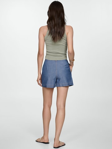 MANGO Loosefit Kalhoty s puky 'Letizia' – modrá