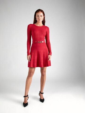 GUESS Stickad klänning 'Paige' i röd: framsida