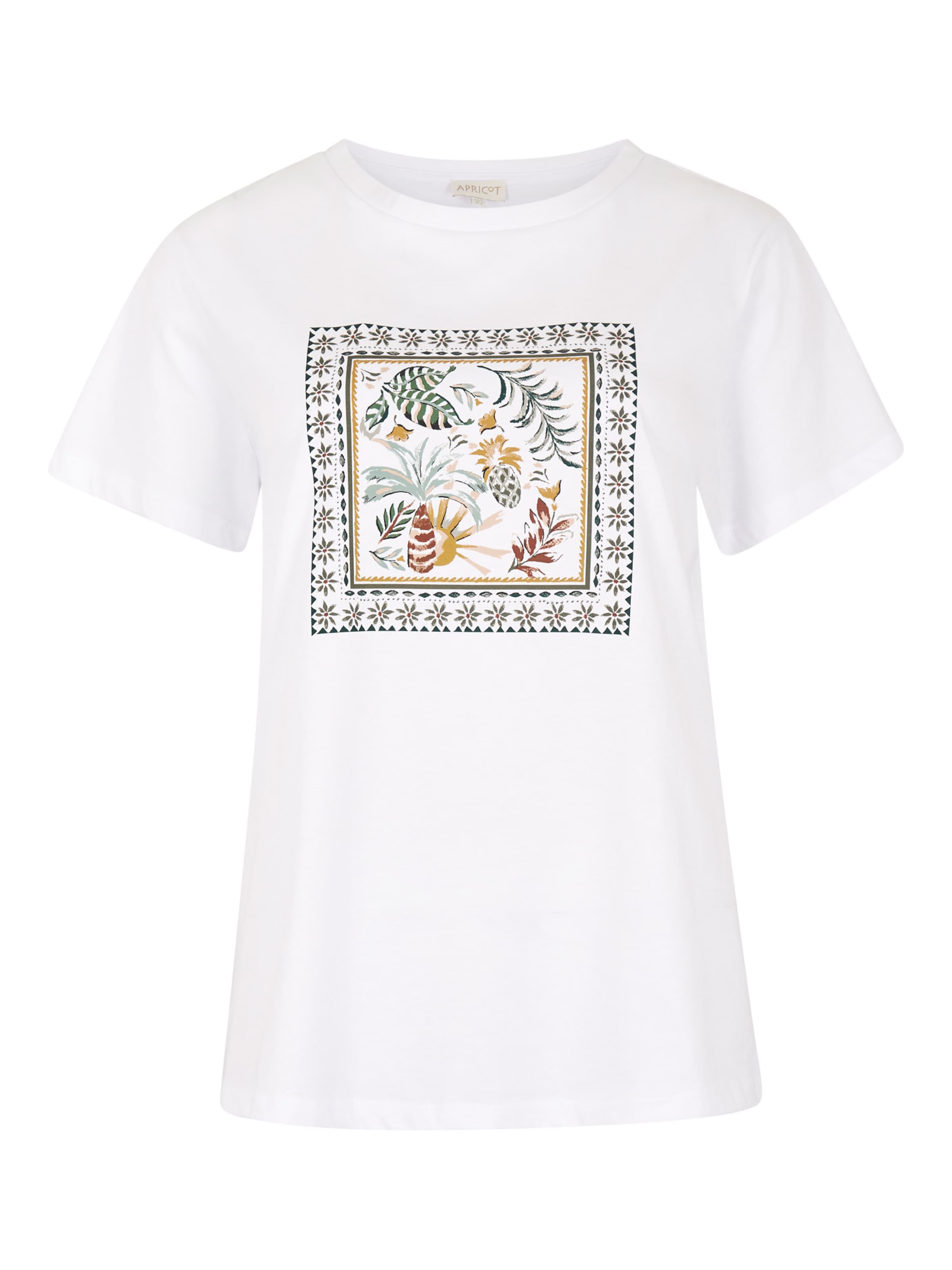 Apricot Tropical Placement Print Tee ' ' in Weiß: Vorderseite