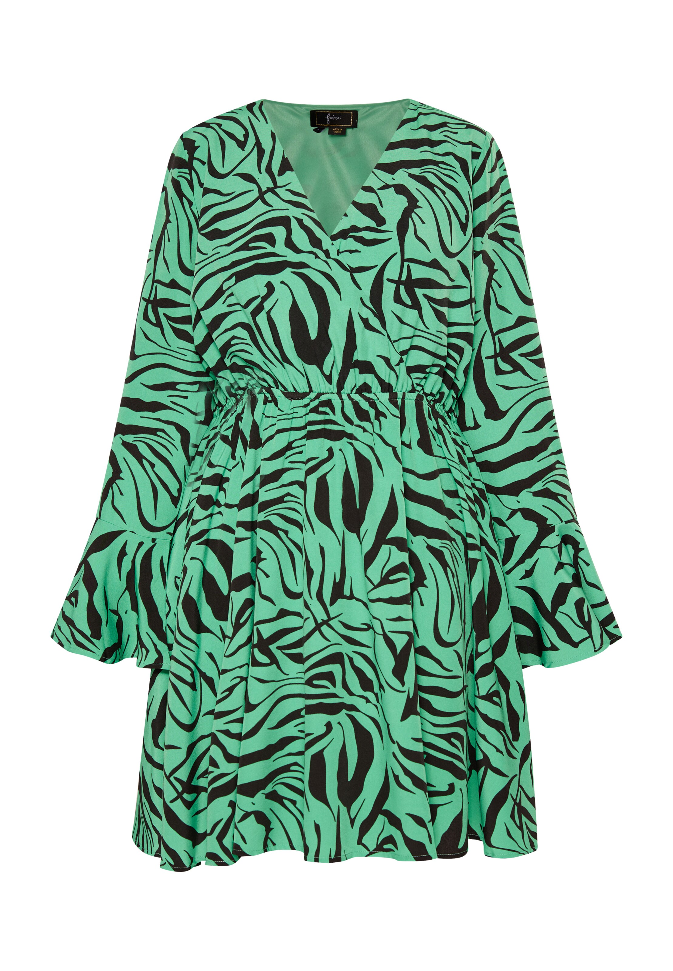 Rochie de la faina pe verde: față