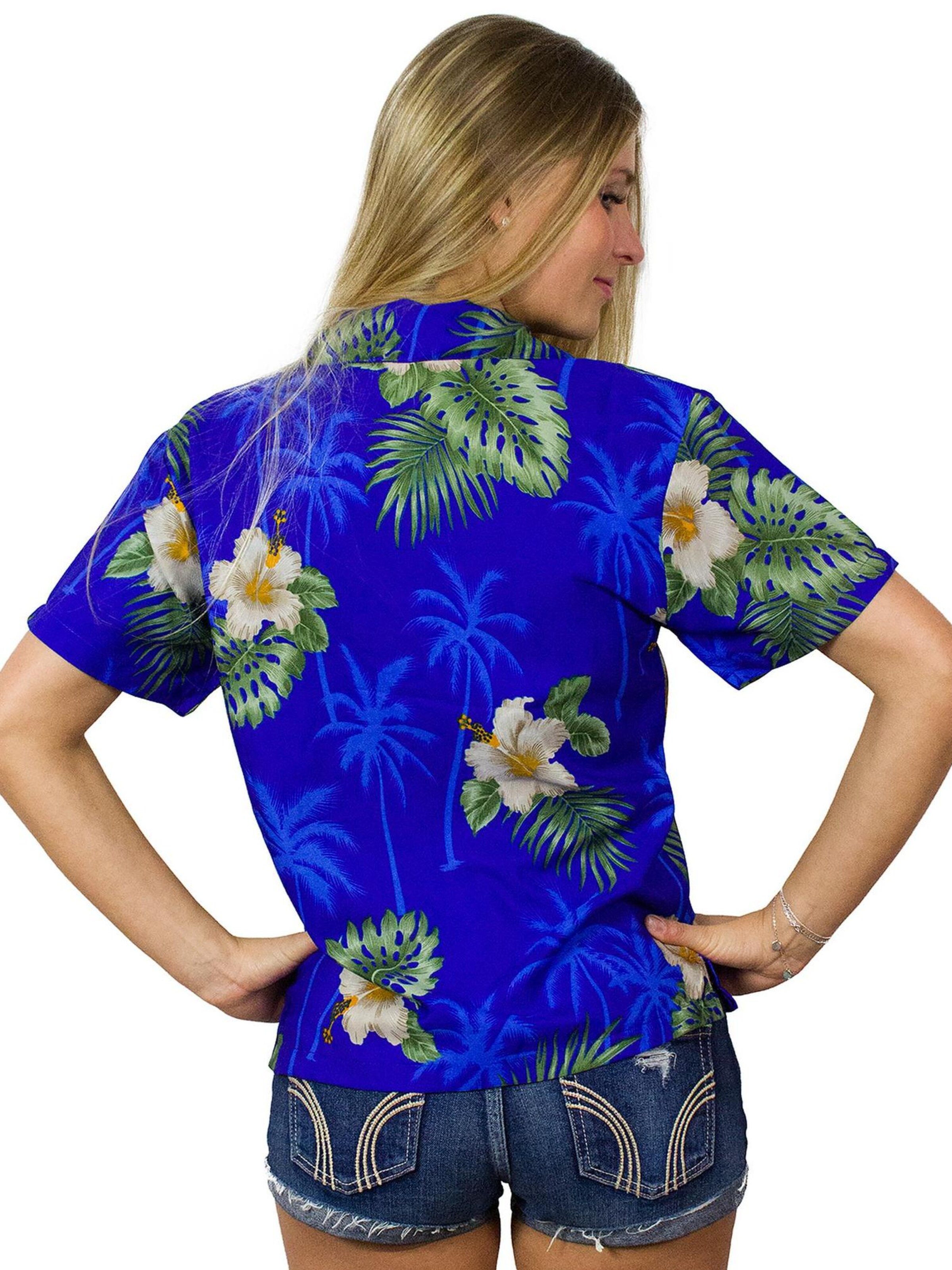 King Kameha Blouse 'Small Flower' in Blue