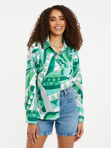 Threadbare Blouse 'Sanasa' in Groen: voorkant