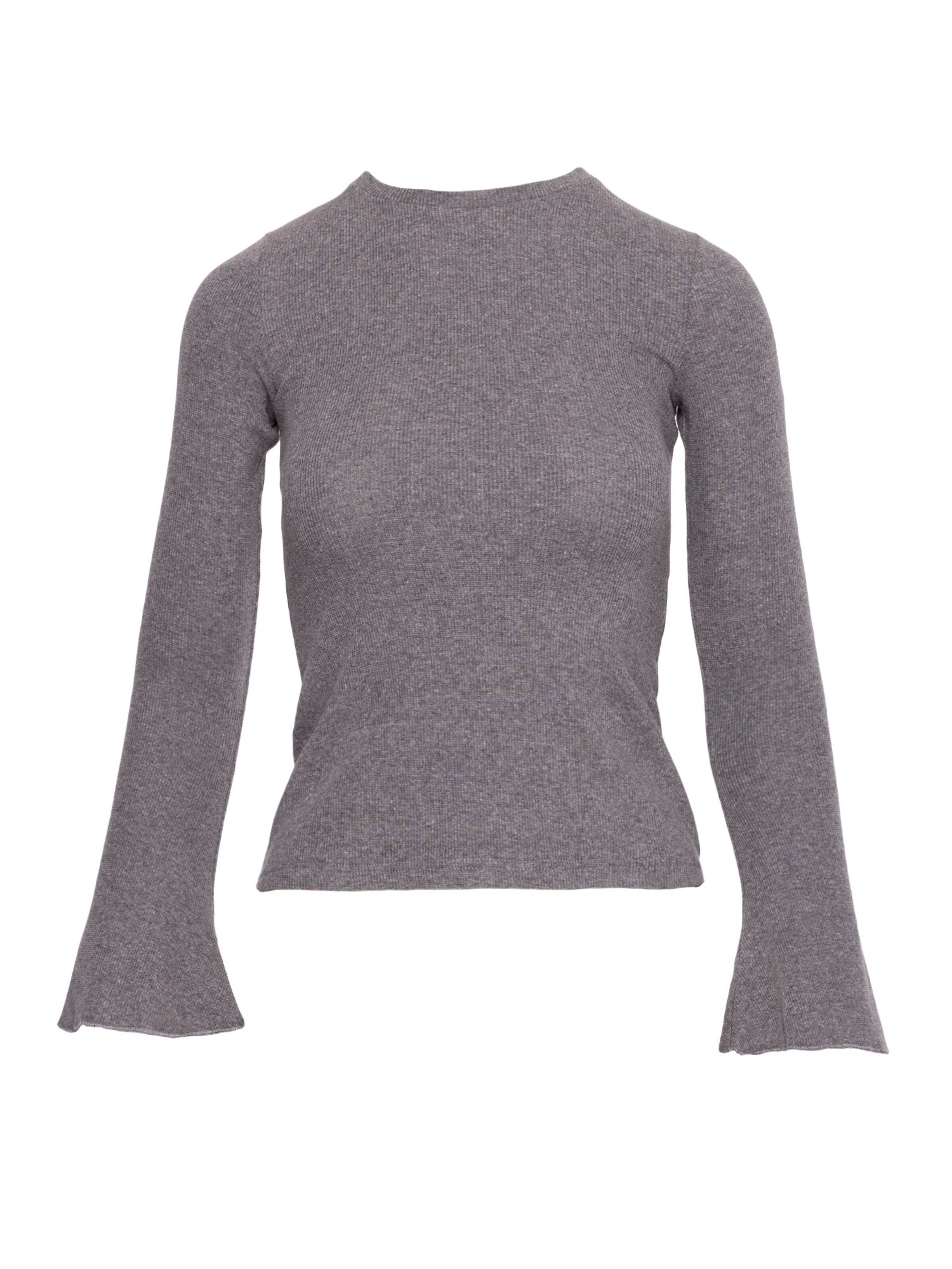 made of emotion Sweter 'Bluzka z długimi poszerzonymi rękawami' w kolorze szary: przód