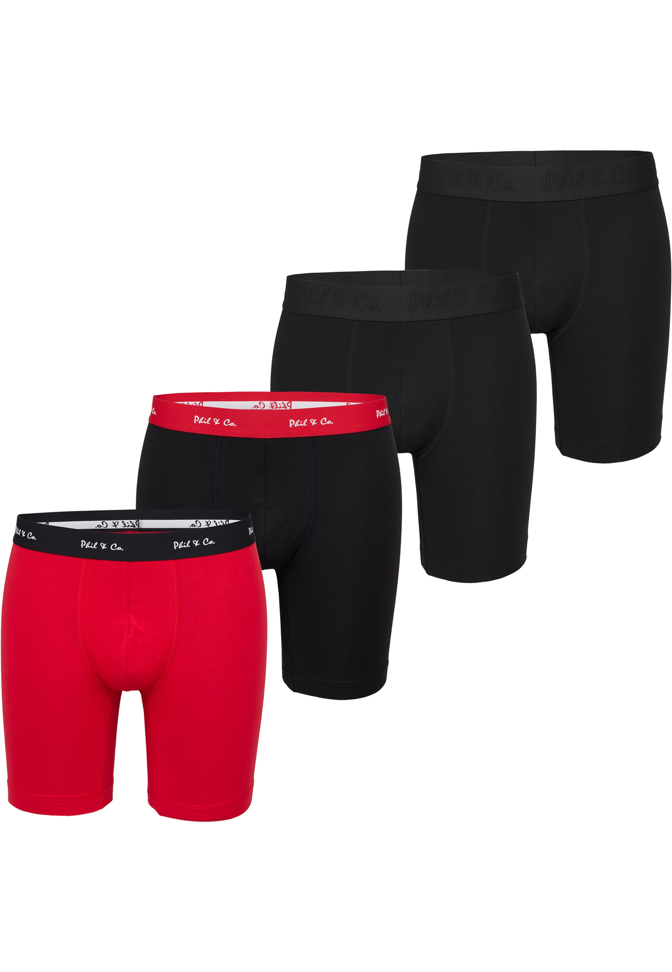 Phil & Co. Berlin - Calzoncillo boxer ' Long Boxer ' en rojo: frente