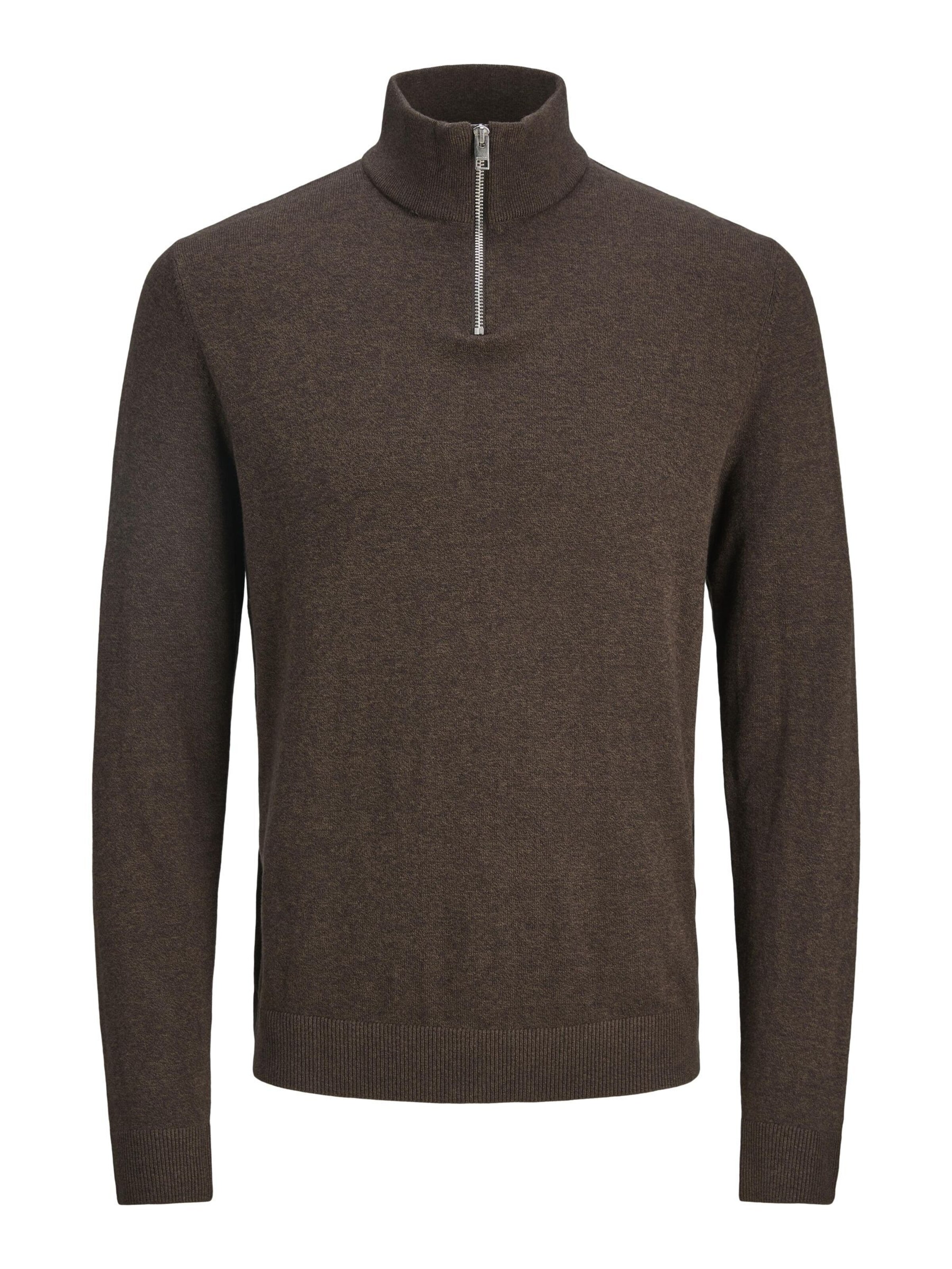 JACK & JONES Sveter 'JJEEmil' - Hnedá: predná strana
