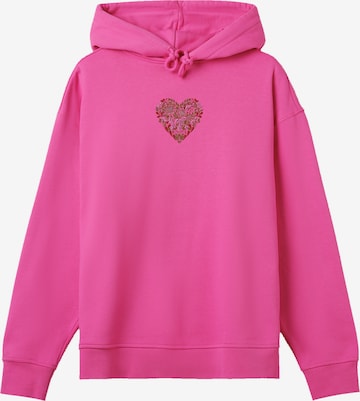 Pull-over 'Blumen Herz bestickt' F4NT4STIC en rose : devant