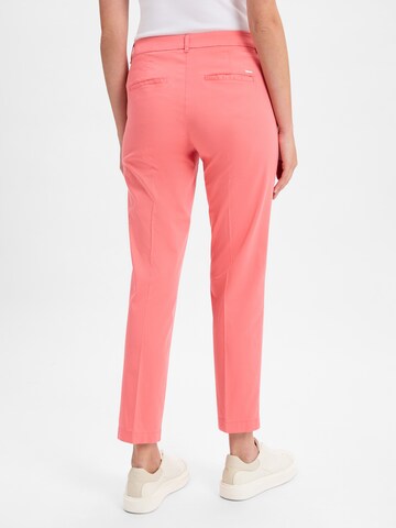 BRAX Slim fit Pleat-Front Pants 'Maron' in Orange