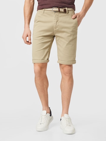 Coupe slim Pantalon chino Lindbergh en beige : devant