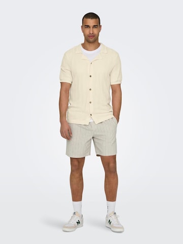 Only & Sons Knit cardigan in Beige