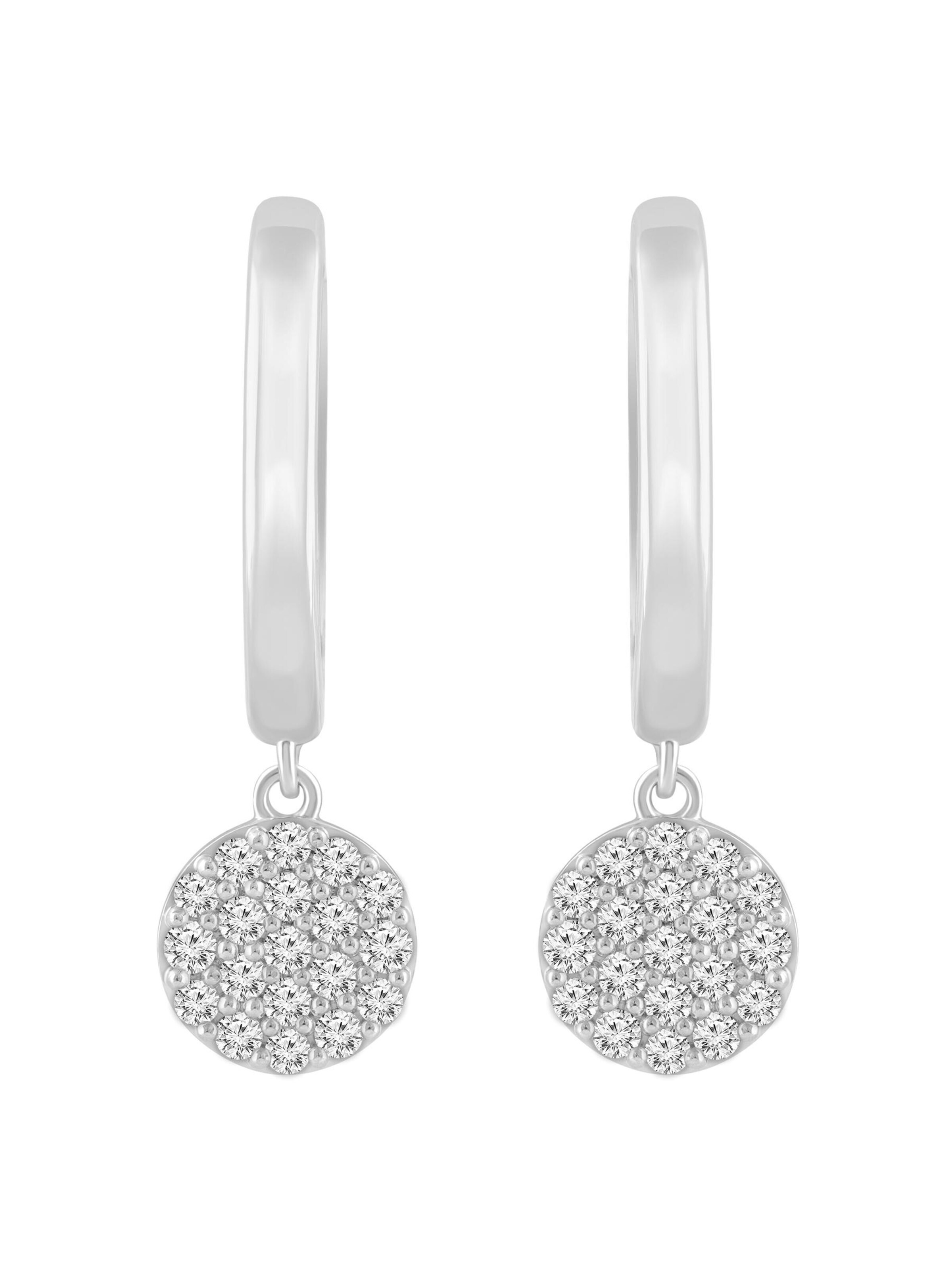 Boucles d'oreilles 'Ohrringe aus 375 Weißgold mit Lab Grown Diamant' ETHISHER DIAMANTEN en argent