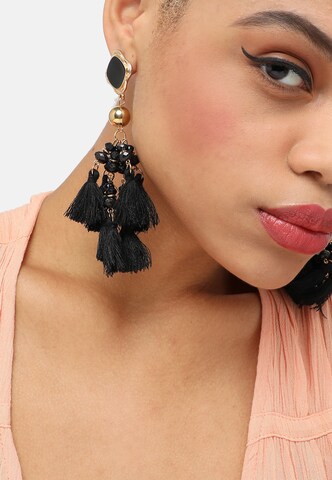 Boucles d'oreilles SOHI en noir : devant