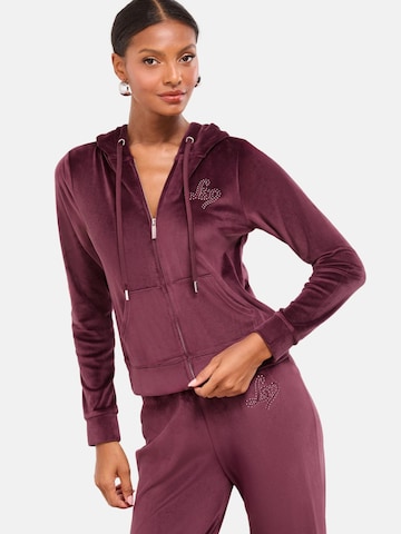 self. Sweatjacke in Lila: Vorderseite