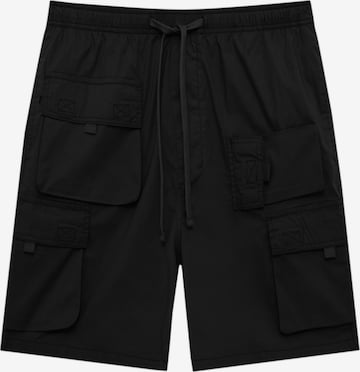 Pull&Bear Normalny krój Spodnie w kolorze czarny: przód