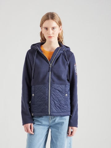 Soccx Fleece jas in Blauw: voorkant