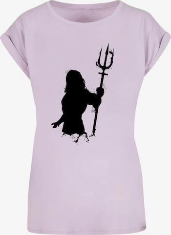 ABSOLUTE CULT T-Shirt 'Aquaman - Mono Silhouette' in Lila: predná strana