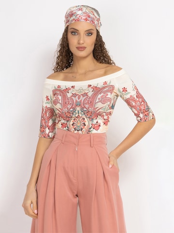 JIORO Top 'PAISLEY RED' in Gemengde kleuren: voorkant