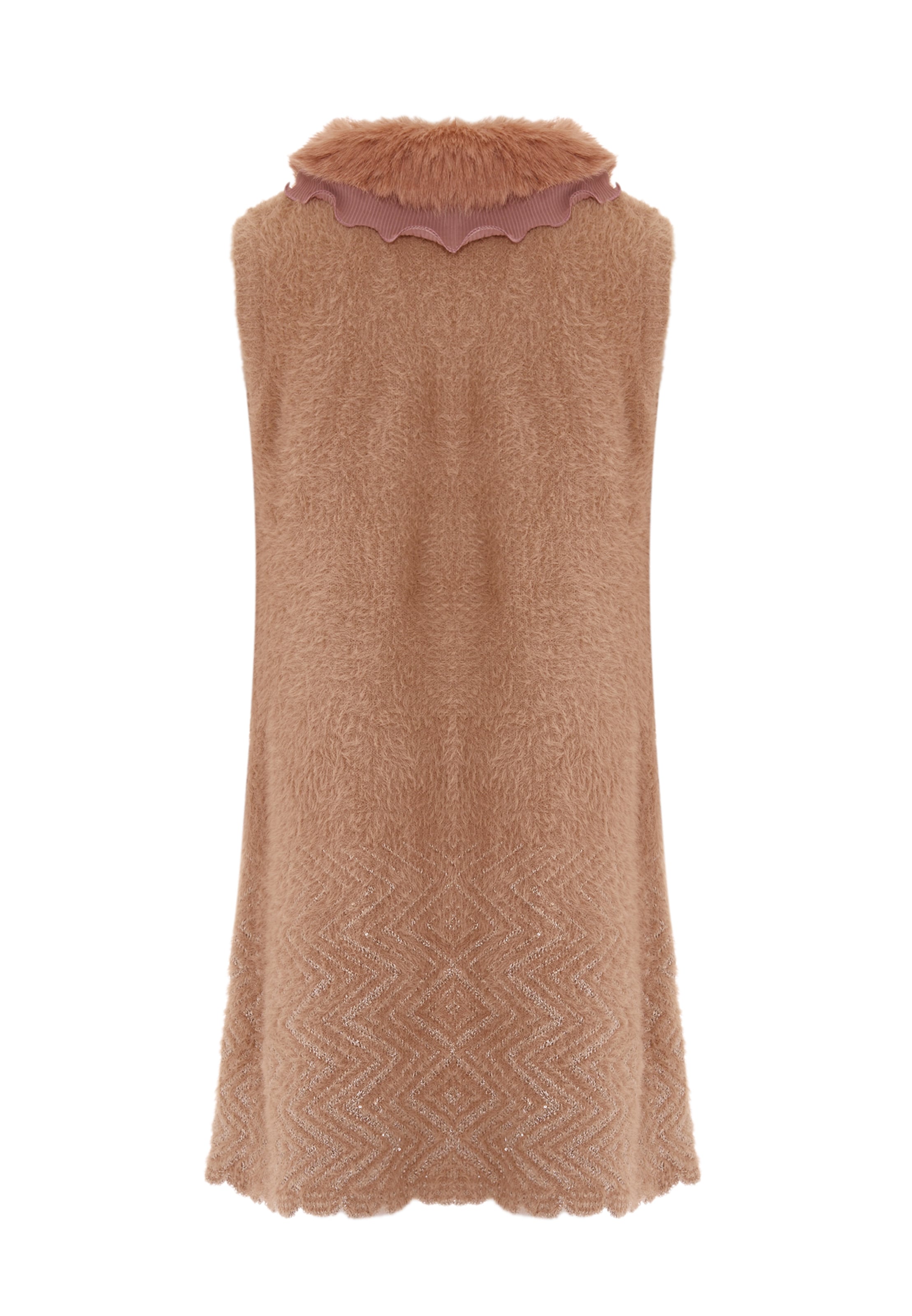 faina Gebreide bodywarmer in Roze