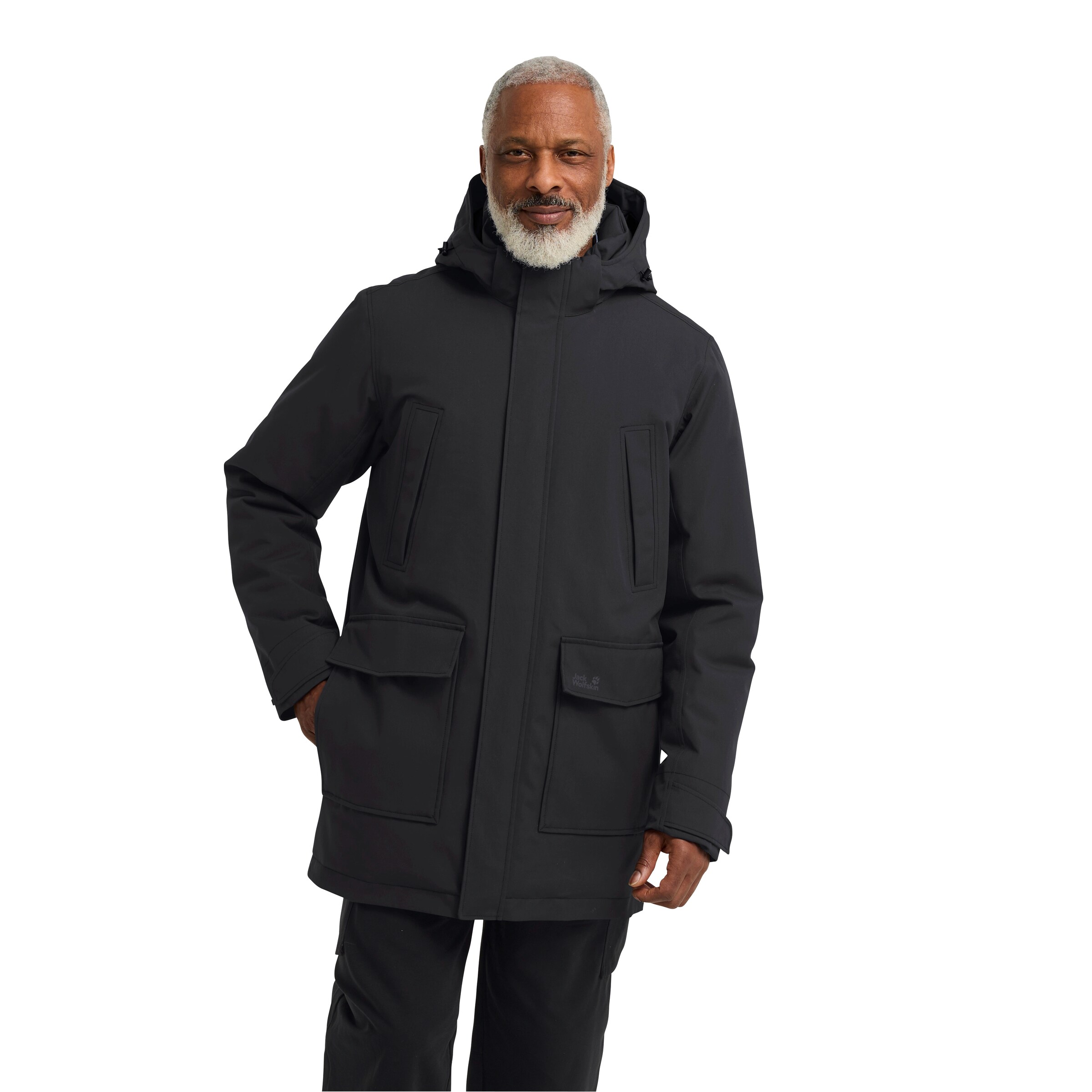 JACK WOLFSKIN Winter Parka in Black: front
