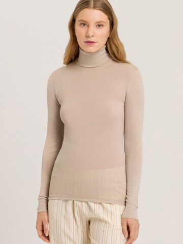 T-shirt ' Woolen Silk ' Hanro en beige : devant