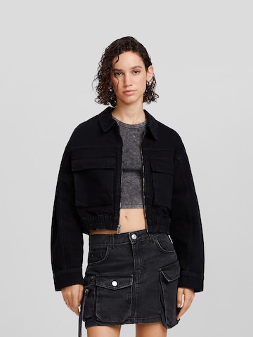 Veste mi-saison Bershka en noir : devant