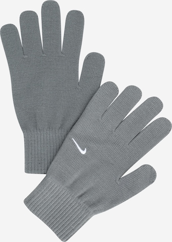 NIKE Athletic Gloves 'Swoosh Knit 2.0' in Grey: front