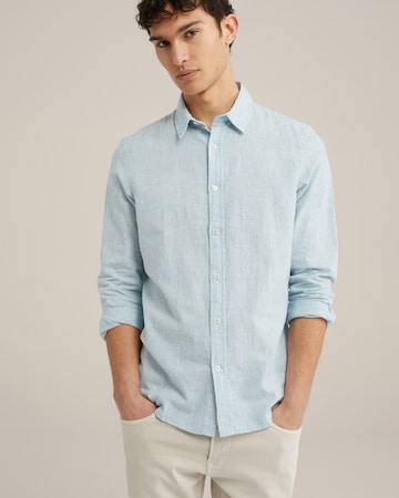 WE Fashion Klasický střih Košile – modrá: přední strana
