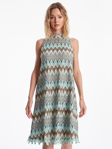 Ana Alcazar Gebreide jurk 'Zefina' in Blauw: voorkant