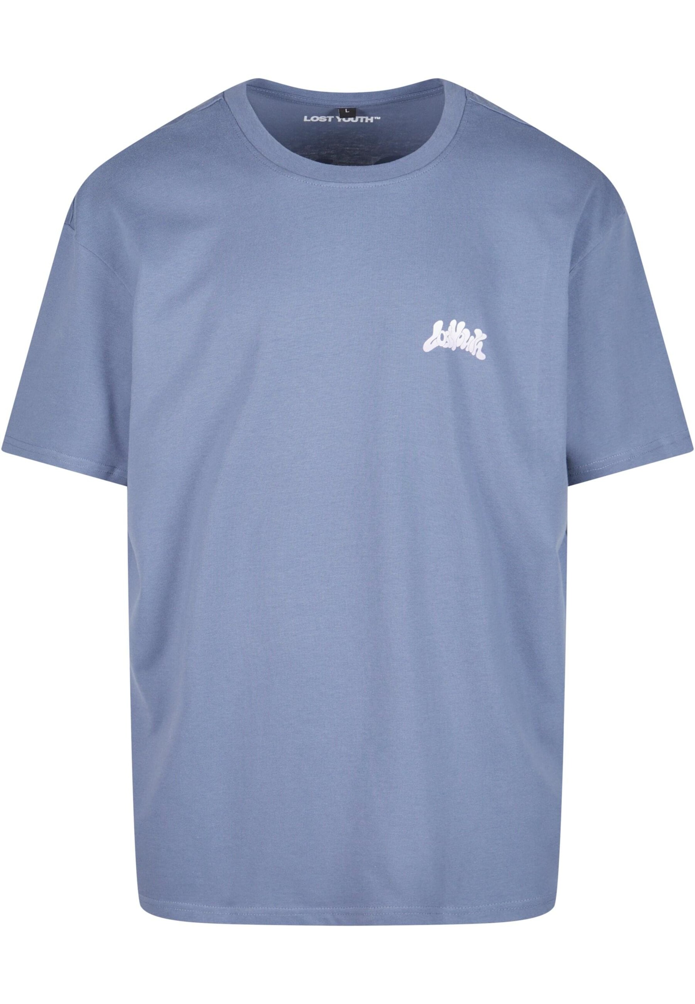 Lost Youth Shirt 'Flowers' in Blue: front