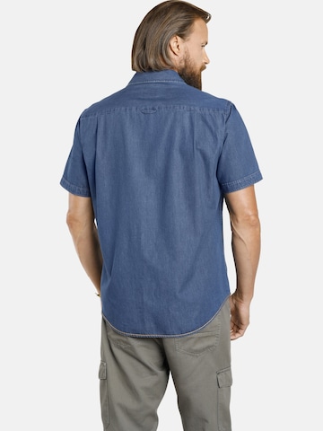 Jan Vanderstorm Comfort fit Button Up Shirt 'Joar' in Blue