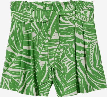 Pantaloni con pieghe 'ANITA' di MANGO in verde: frontale