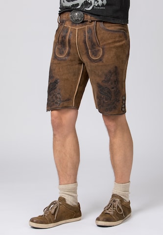 STOCKERPOINT Regular Traditional Pants 'Götterrabe' in Brown