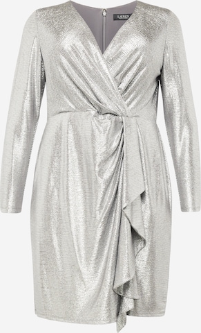 Lauren Ralph Lauren Plus Koktejlové šaty 'CINLAIT' – šedá: přední strana