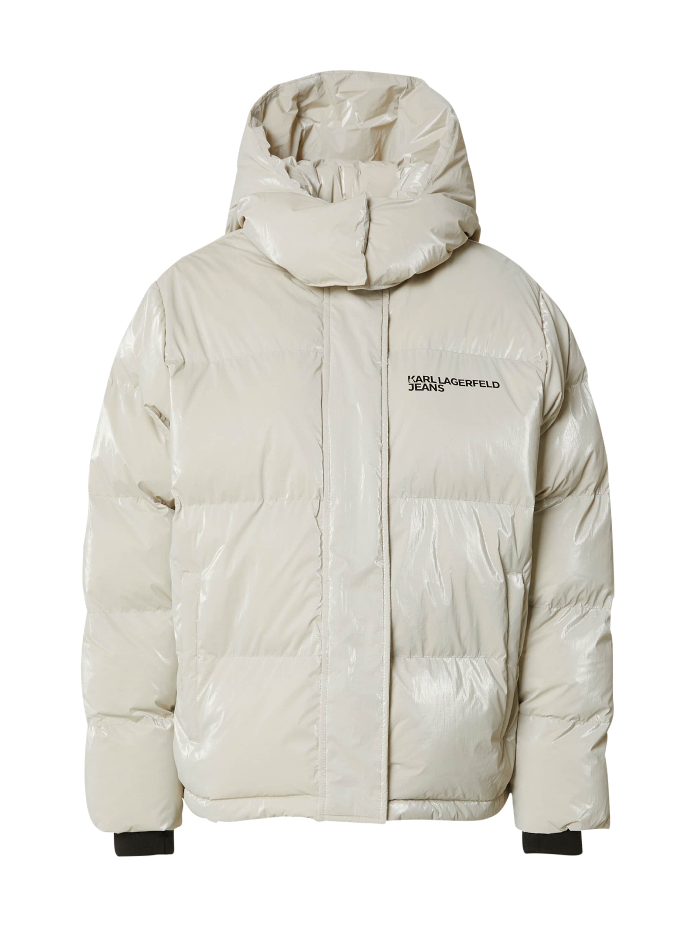KARL LAGERFELD JEANS Zimní bunda – šedá: přední strana