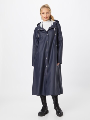 Stutterheim Between-Seasons Coat in Blue: front