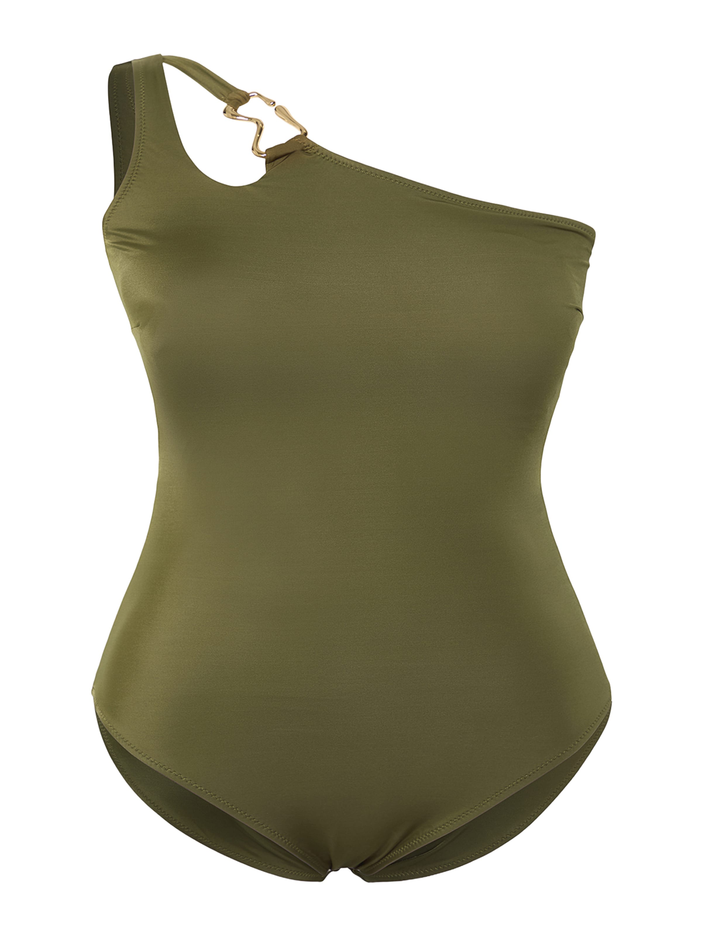 Trendyol Curve Swimsuit in XL in Olive, Item view