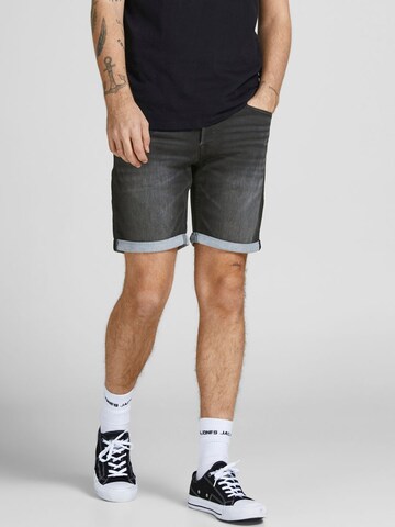 JACK & JONES Regular Дънки 'Rick' в черно: отпред