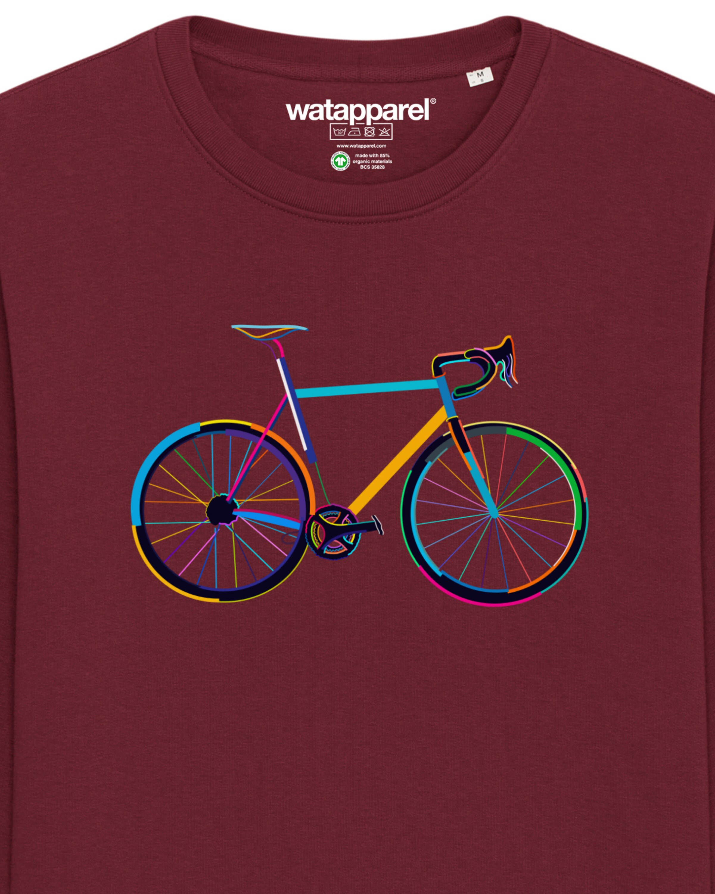 Sweat-shirt ' Fahrrad by night ' Watapparel en rouge