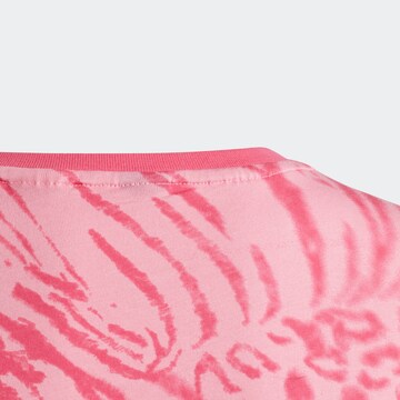 ADIDAS SPORTSWEAR T-Shirt 'Future Icons Hybrid Animal Print  ' in Pink