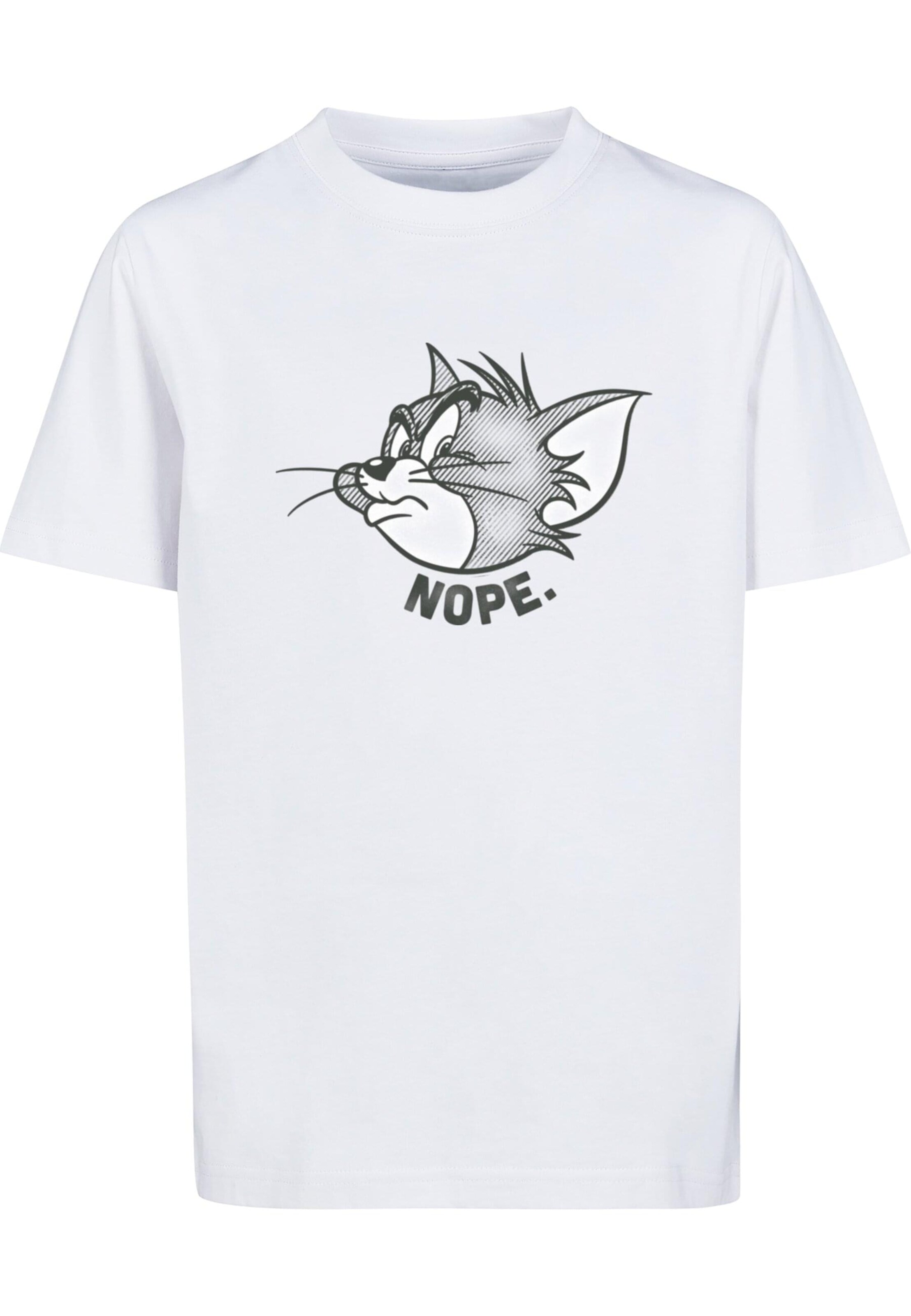 ABSOLUTE CULT Regular fit Shirt 'Tom and Jerry - Nope' in Wit: voorkant