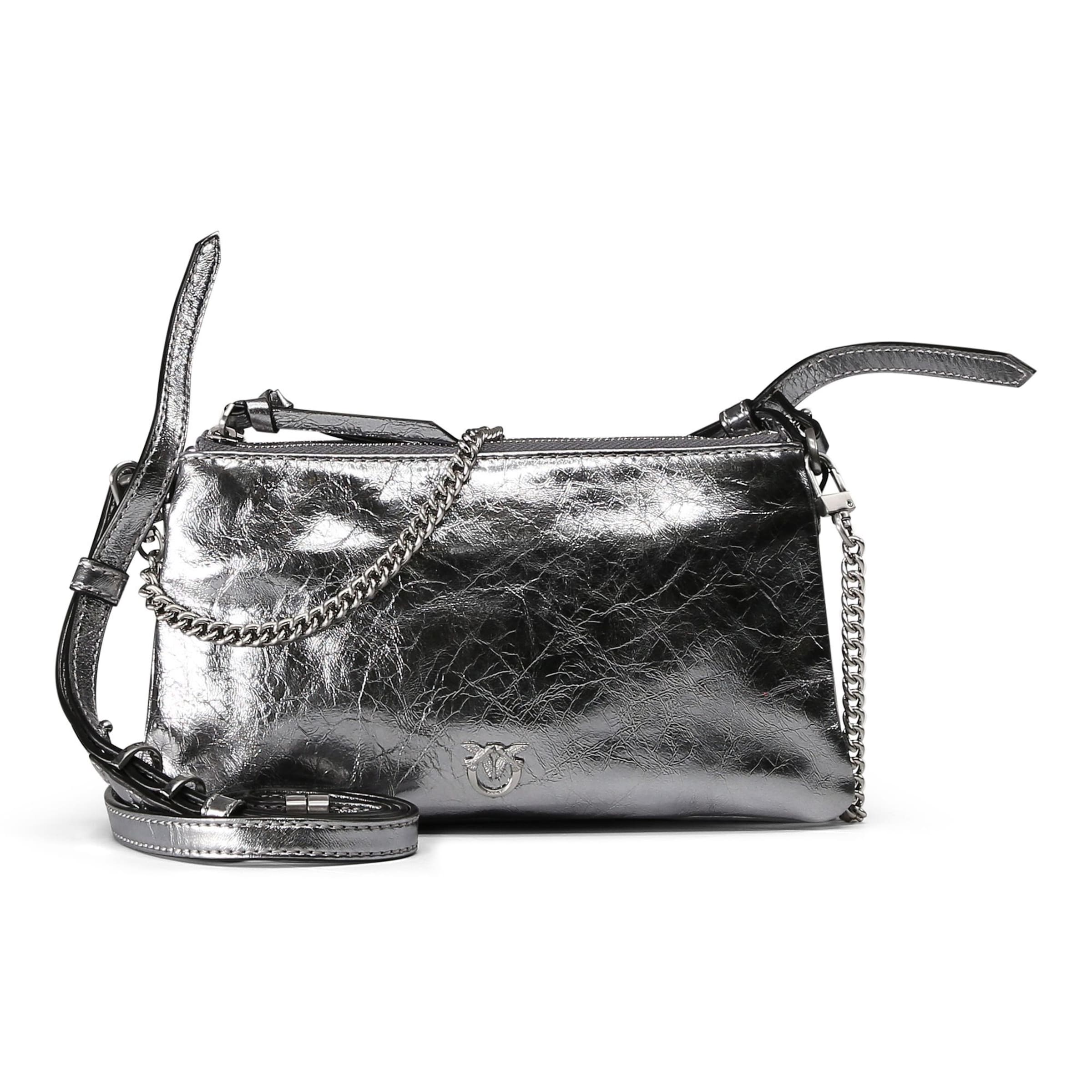 PINKO Shoulder bag 'Double Mini' in Silver: front