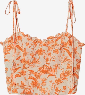 MANGO Top 'CUQUI' in Oranje: voorkant