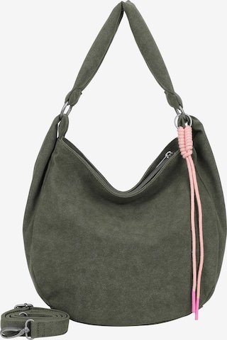 Fritzi aus Preußen Shoulder Bag 'Sue01 Suede Jacky Soft' in Green: front