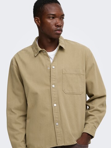 Coupe regular Chemise business 'ONSTimes' Only & Sons en beige