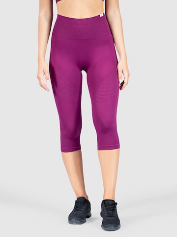Smilodox Skinny Workout Pants 'Bloom' in Purple: front