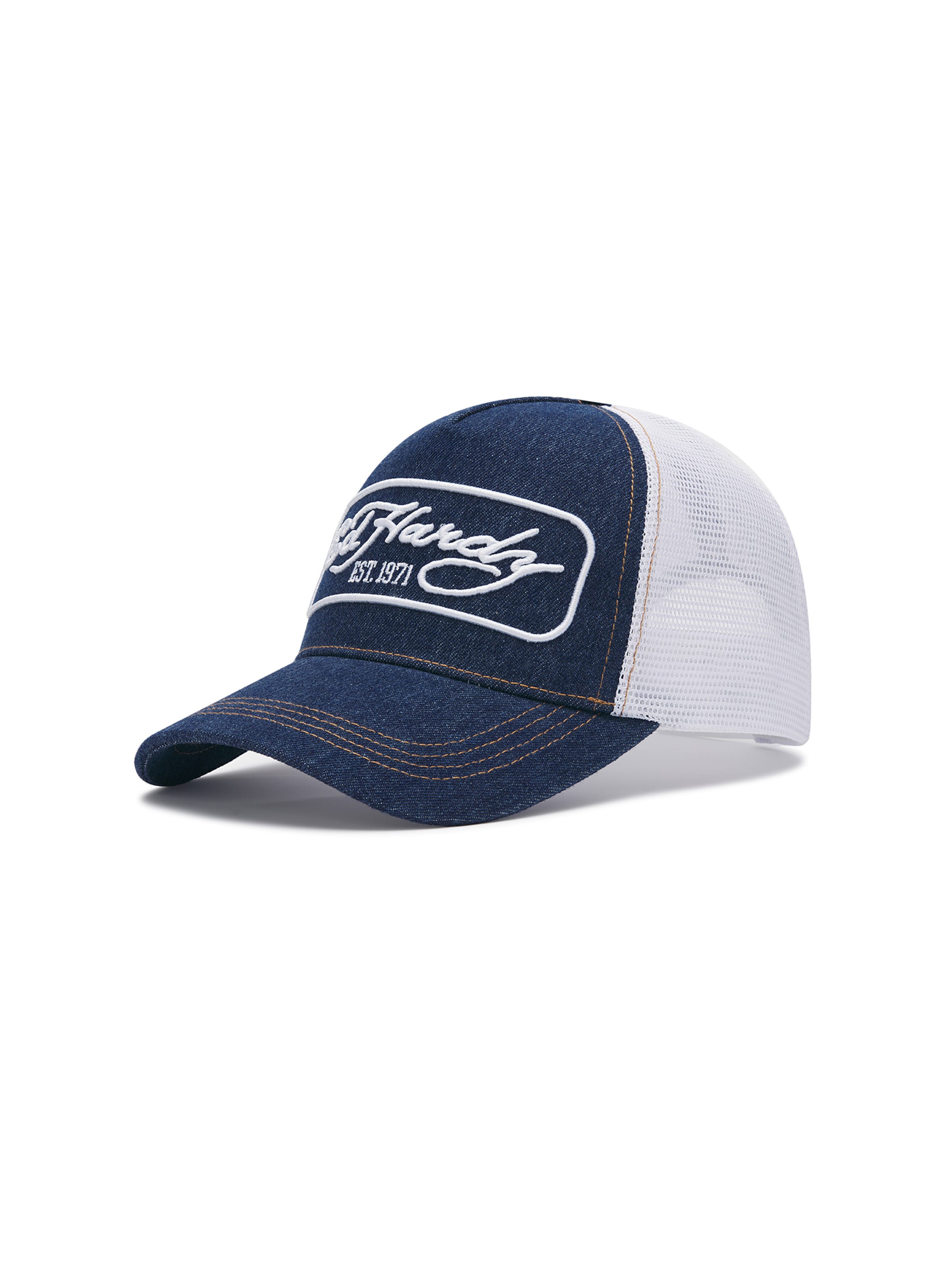 Cappello da baseball di Ed Hardy in blu: frontale