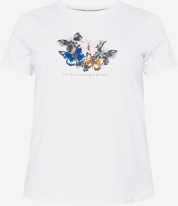 T-shirt 'KITI' ONLY Carmakoma en blanc : devant