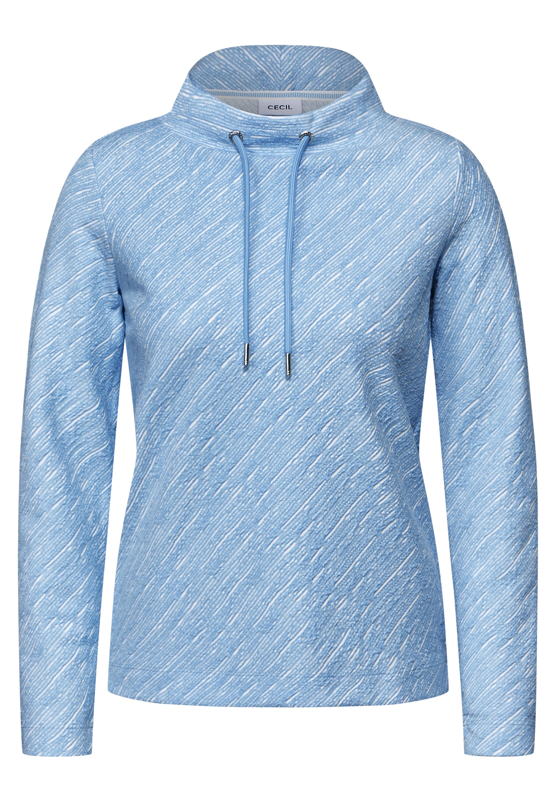 CECIL Shirt mit Diagonalstruktur in Blau: Vorderseite