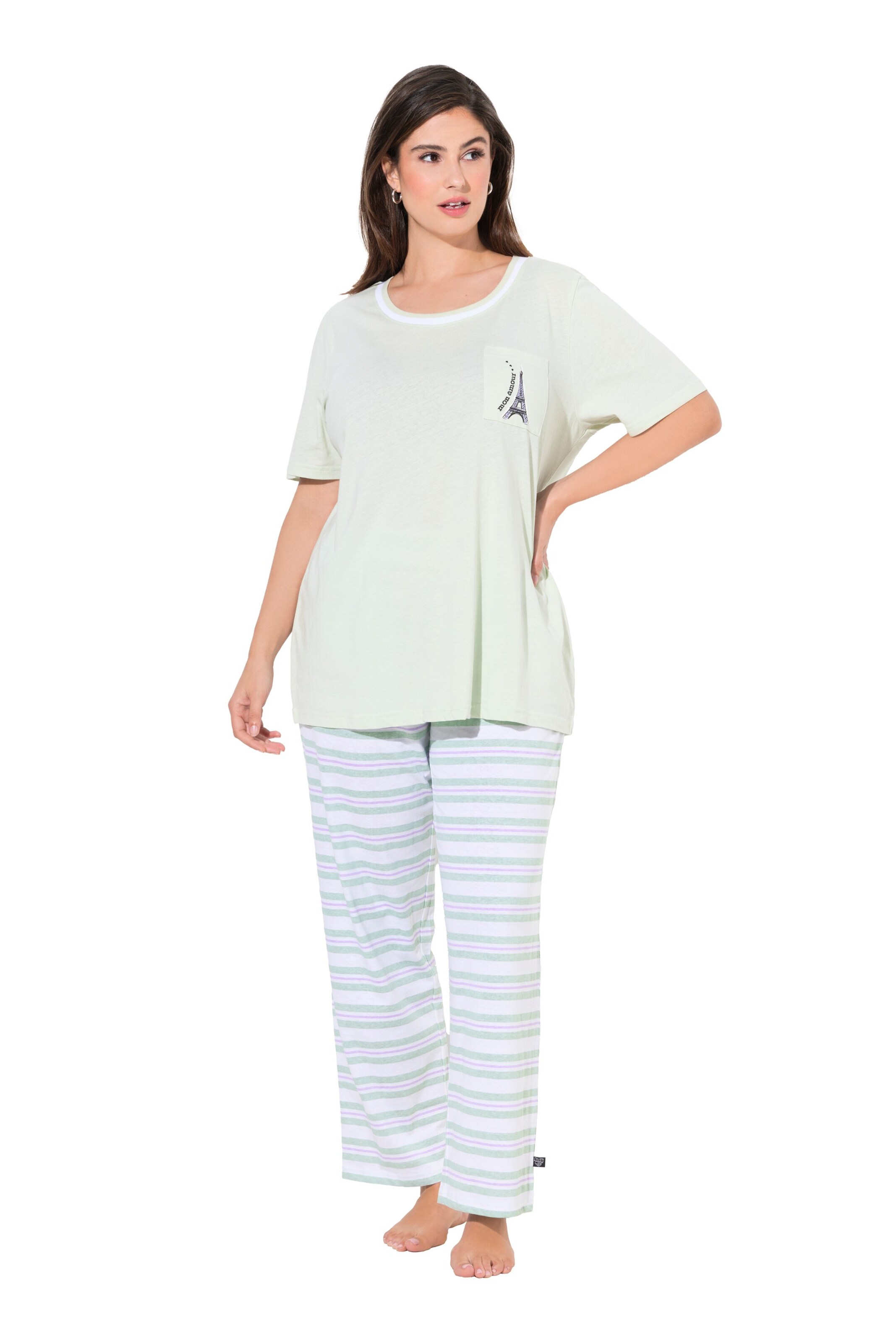 Ulla Popken Pyjama in Mischfarben: Vorderseite